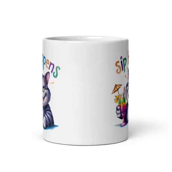 Sip happens funny cat coffee mug / cup - Image 3