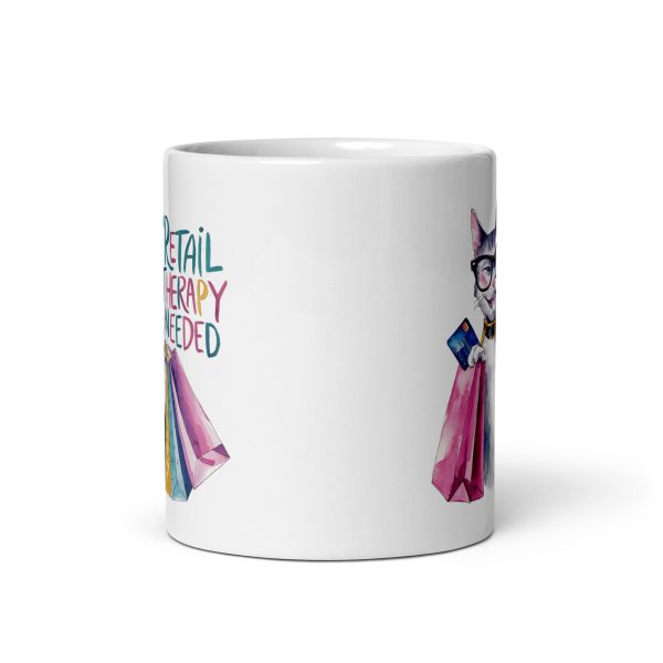 Retail therapy needed cat coffee mug / cup - Image 3