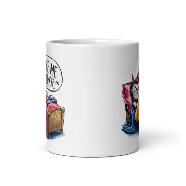 Wake me never funny cat coffee mug / cup - Image 3