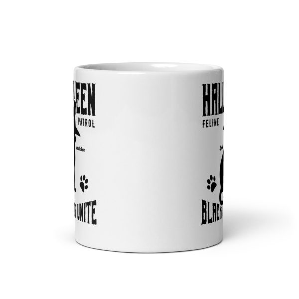 Halloween feline patrol black cats unite funny Halloween coffee mug / cup - Image 3