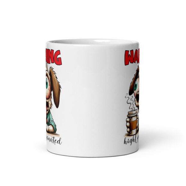 Warning highly caffeinated funny dog coffee mug / cup - Image 3