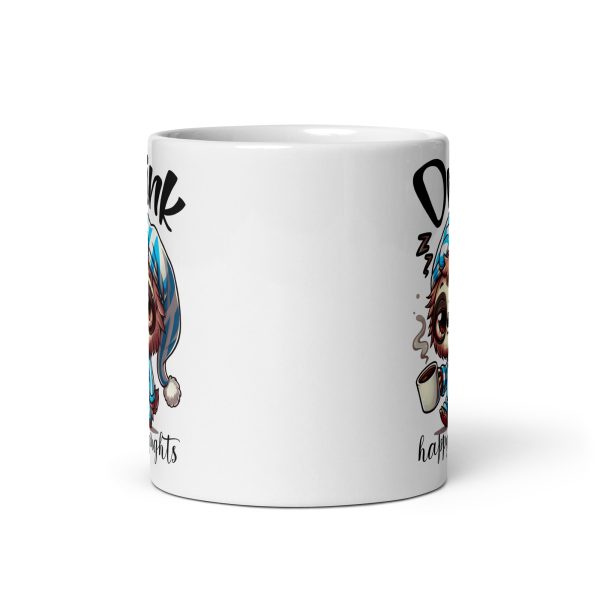 Drink happy thoughts funny sloth coffee mug / cup - Image 3