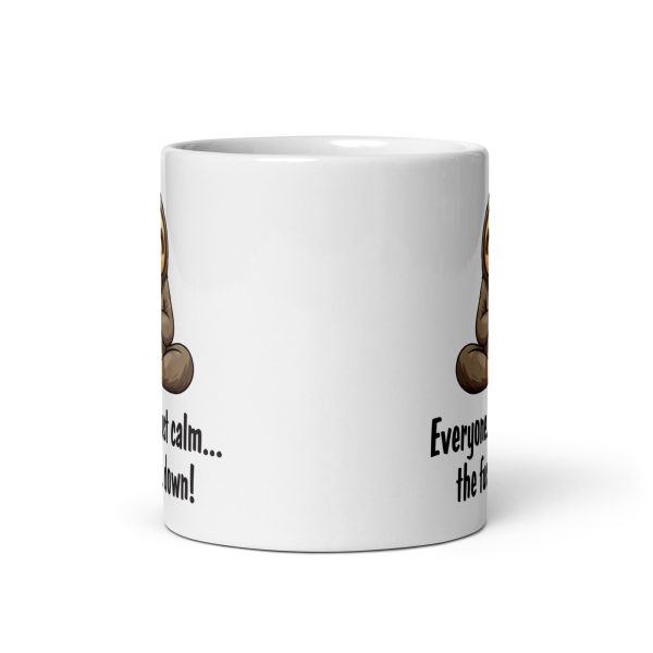 Everyone just calm the fuck down funny sloth coffee mug / cup - Image 3