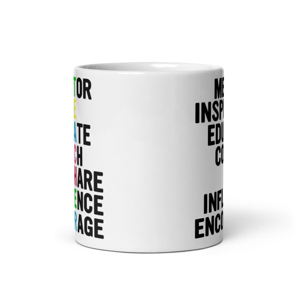 Mentor inspire educate coach share influence encourage teacher funny coffee mug / cup - Image 3