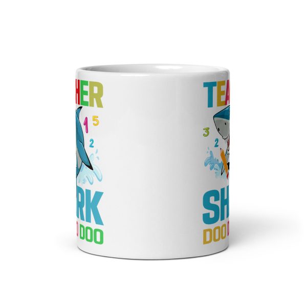 Teacher shark doo doo doo funny coffee mug / cup - Image 3