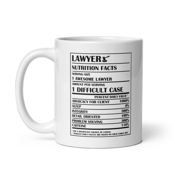 Lawyers nutrition facts Funny Coffee Mug / Cup - Image 2