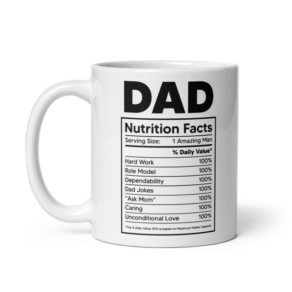 Dad nutrition facts Funny Coffee Mug / Cup - Image 2