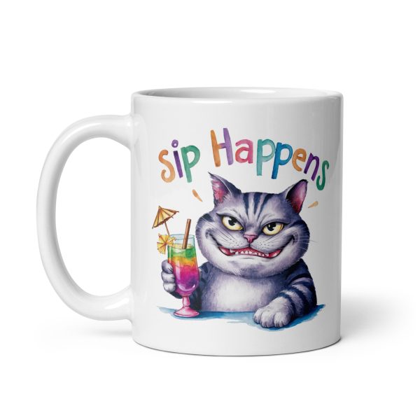 Sip happens funny cat coffee mug / cup - Image 2