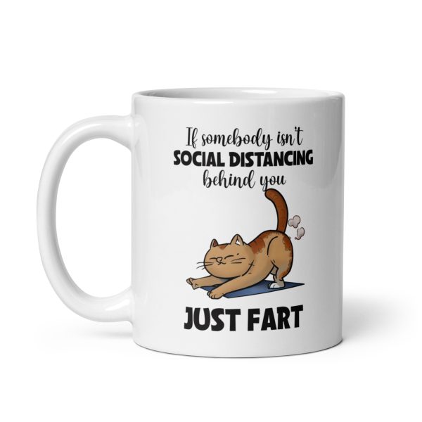 If somebody isn't social distancing behind you just fart funny cat coffee mug / cup - Image 2