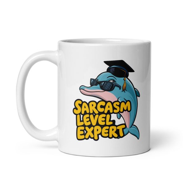 Sarcasm level expert funny dolphin coffee mug / cup - Image 2