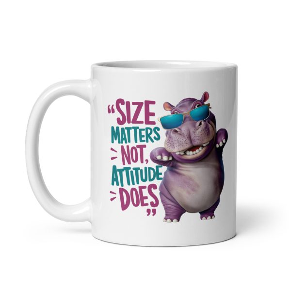 Size matters not, attitude does funny hippo coffee mug / cup - Image 2