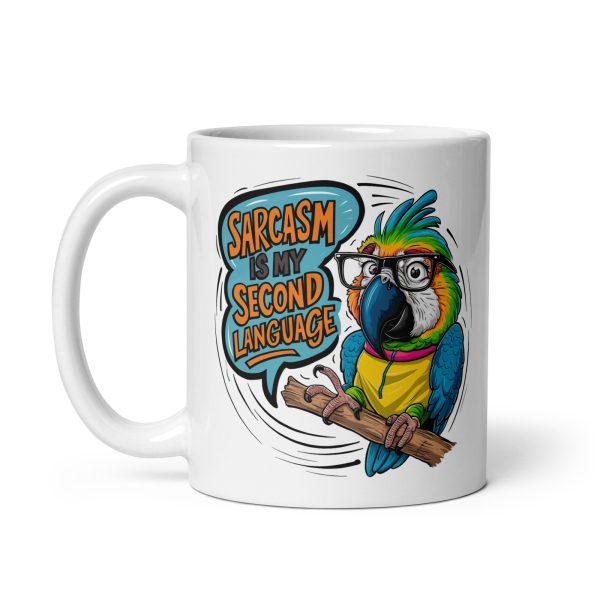 Sarcasm is my second language from idiots funny panda coffee mug / cup - Image 2