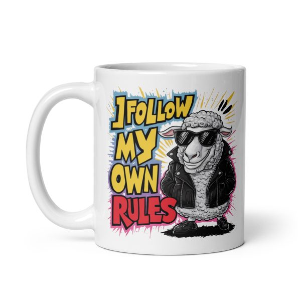 I follow my own rules funny sheep coffee mug / cup - Image 2