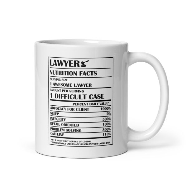 Lawyers nutrition facts Funny Coffee Mug / Cup