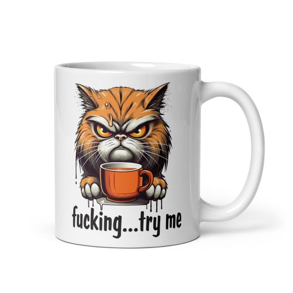 Fucking try me Funny cat Coffee Mug / Cup