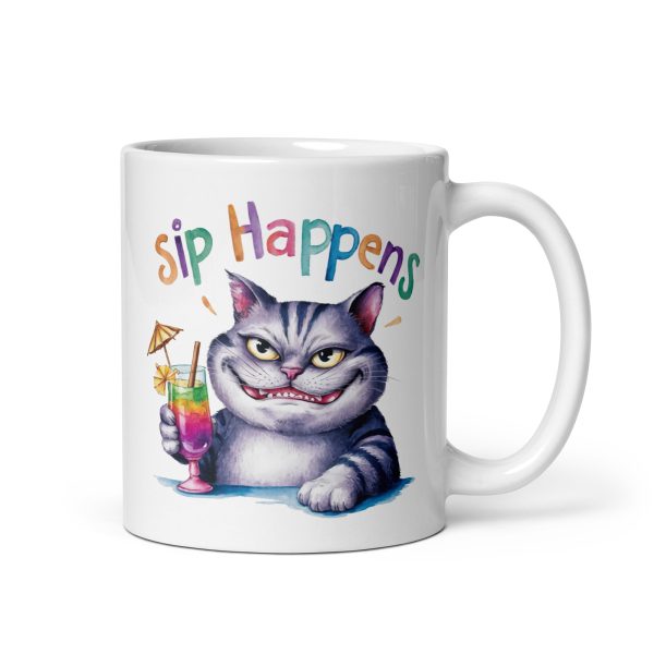 Sip happens funny cat coffee mug / cup