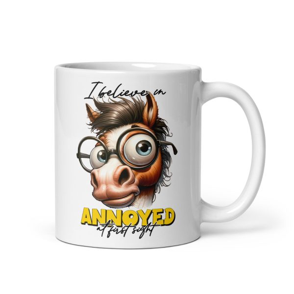 I believe in annoyed at first sight funny horse coffee mug / cup