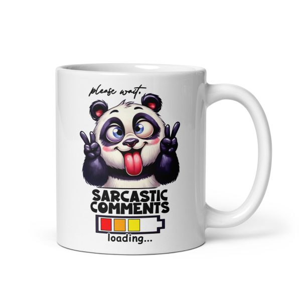 Please wait, sarcastic comments loading funny panda coffee mug / cup