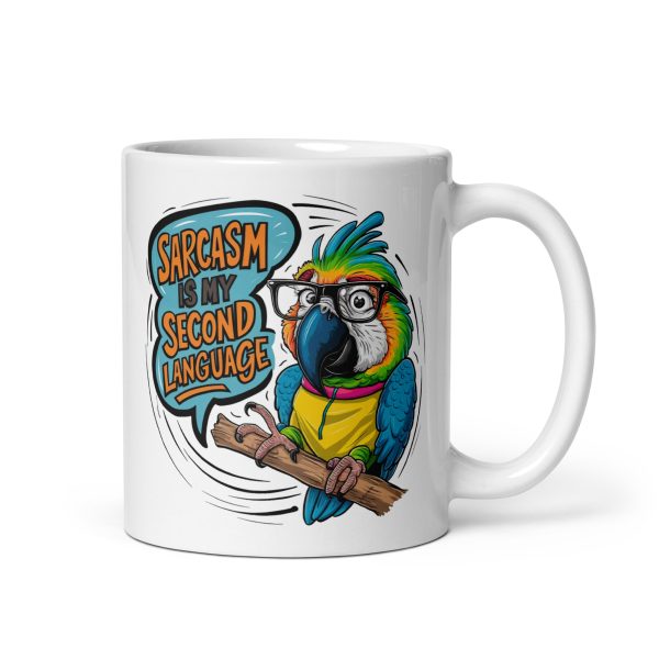 Sarcasm is my second language from idiots funny panda coffee mug / cup