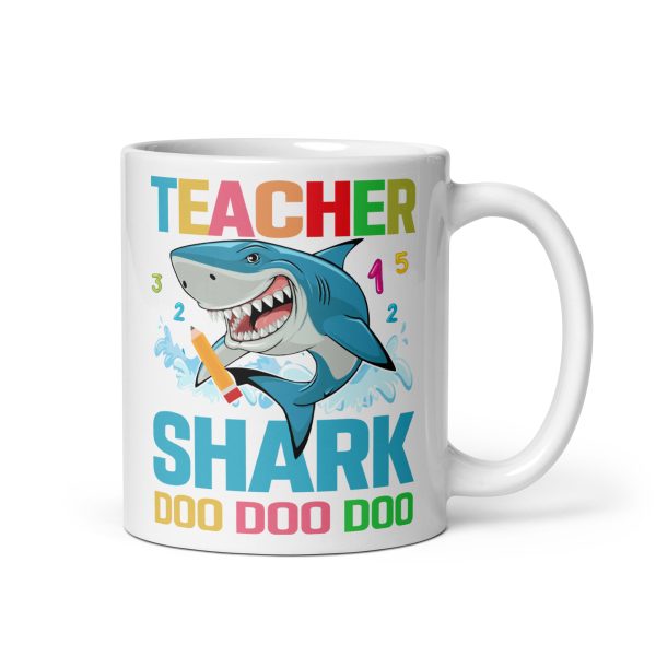 Teacher shark doo doo doo funny coffee mug / cup