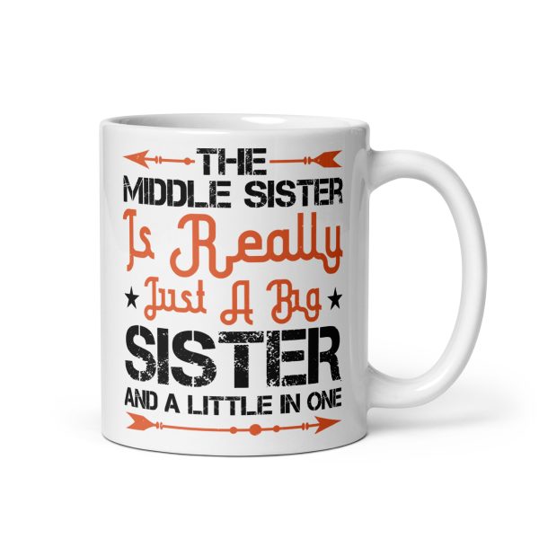 The middle sister is really just a big sister and a little in one funny coffee mug / cup