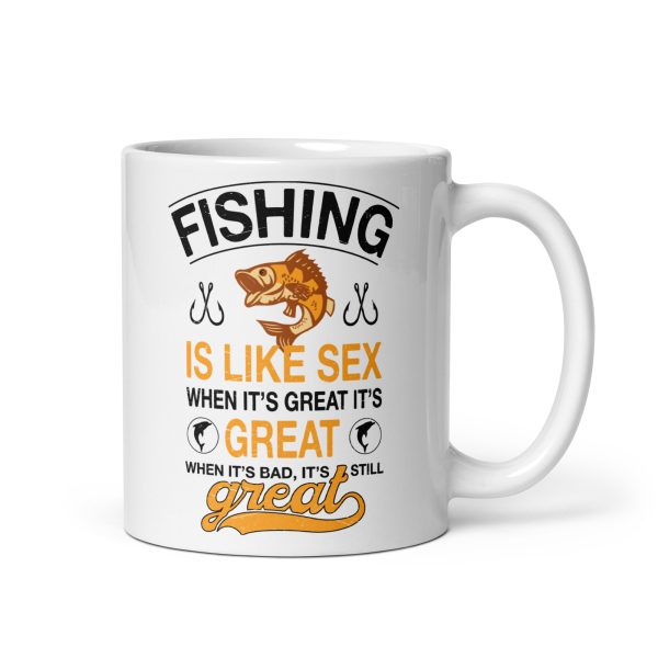 Fishing is like sex when it's great it's great when it's bad it's still great funny coffee mug / cup