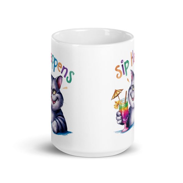 Sip happens funny cat coffee mug / cup - Image 6