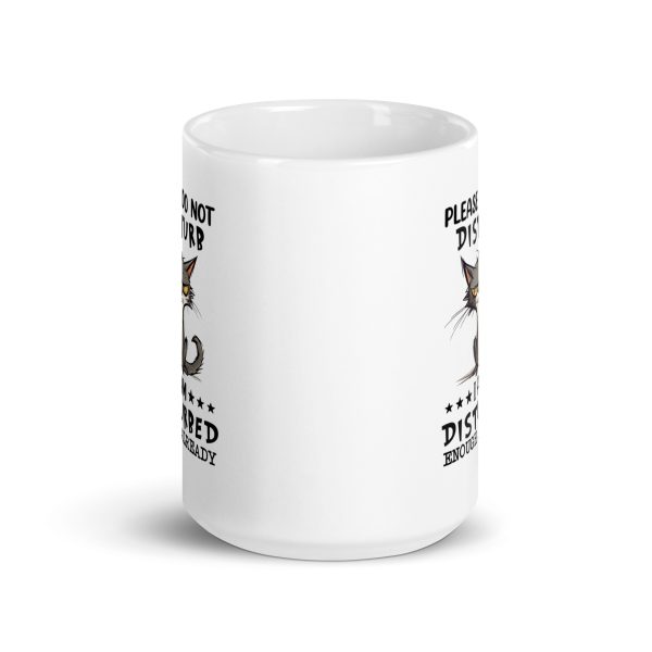 Please do not disturb I am disturbed enough already funny cat coffee mug / cup - Image 6