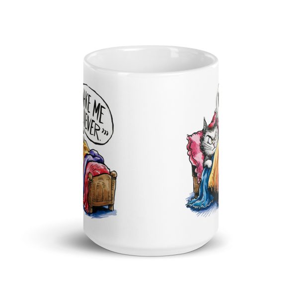 Wake me never funny cat coffee mug / cup - Image 6