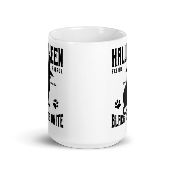 Halloween feline patrol black cats unite funny Halloween coffee mug / cup - Image 6