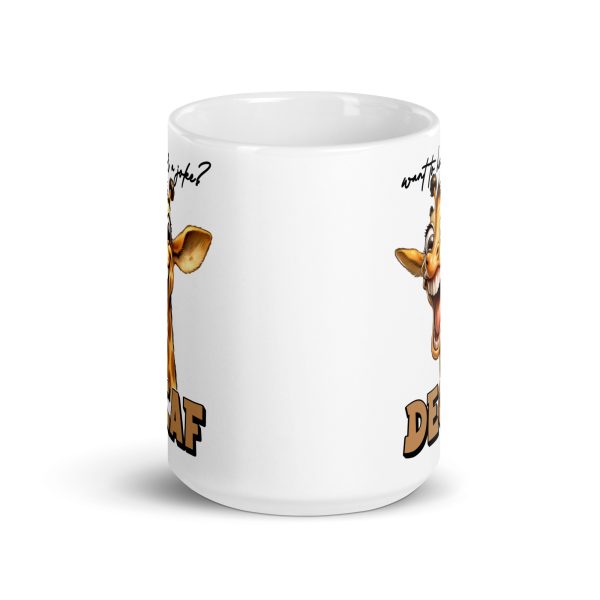 Want to hear a joke? Decaf funny giraffe coffee mug / cup - Image 6