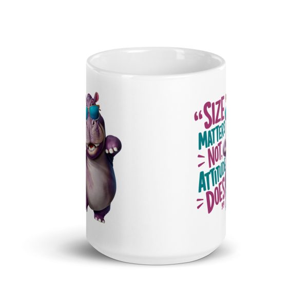 Size matters not, attitude does funny hippo coffee mug / cup - Image 6