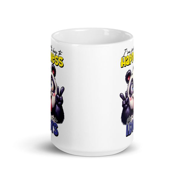 I've found the key to happiness stay away from idiots funny panda coffee mug / cup - Image 6