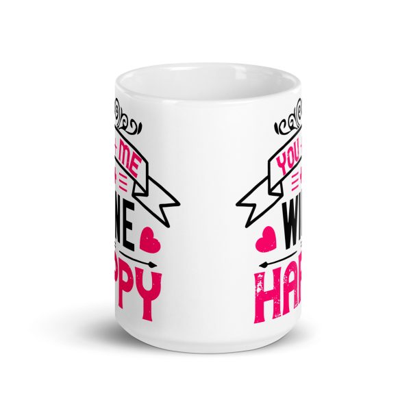 You + me + wine = happy funny coffee mug / cup - Image 6