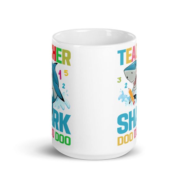 Teacher shark doo doo doo funny coffee mug / cup - Image 6