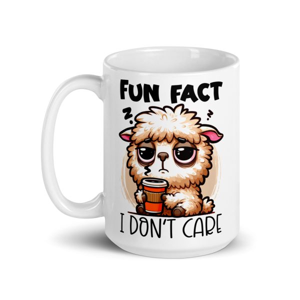 Fun fact I don't care llama Funny Coffee Mug / Cup - Image 5