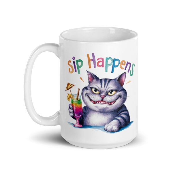 Sip happens funny cat coffee mug / cup - Image 5