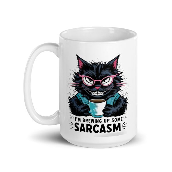 I'm brewing up some sarcasm funny cat coffee mug / cup - Image 5