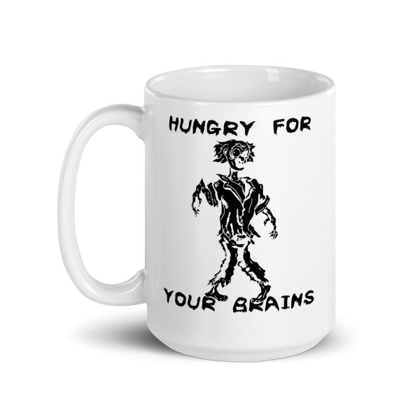 Hungry for your brains funny Halloween coffee mug / cup - Image 5