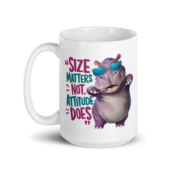 Size matters not, attitude does funny hippo coffee mug / cup - Image 5