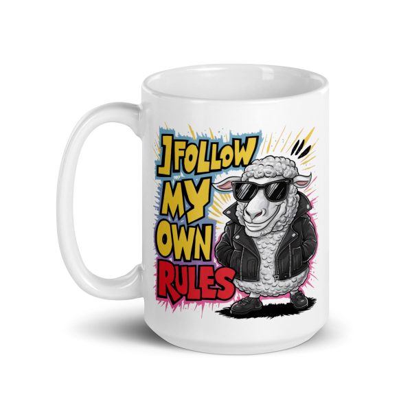 I follow my own rules funny sheep coffee mug / cup - Image 5