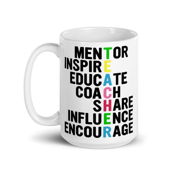 Mentor inspire educate coach share influence encourage teacher funny coffee mug / cup - Image 5