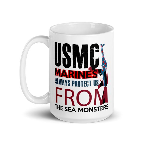 USMC marines always protect us from the sea monsters funny coffee mug / cup - Image 5