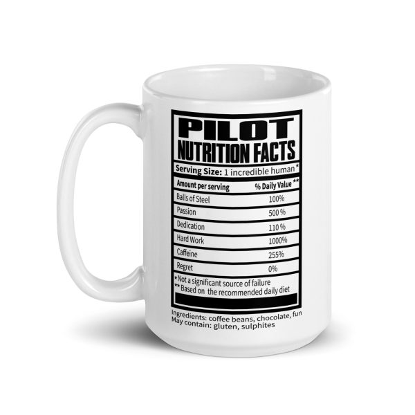 Pilot nutrition facts funny coffee mug / cup - Image 5