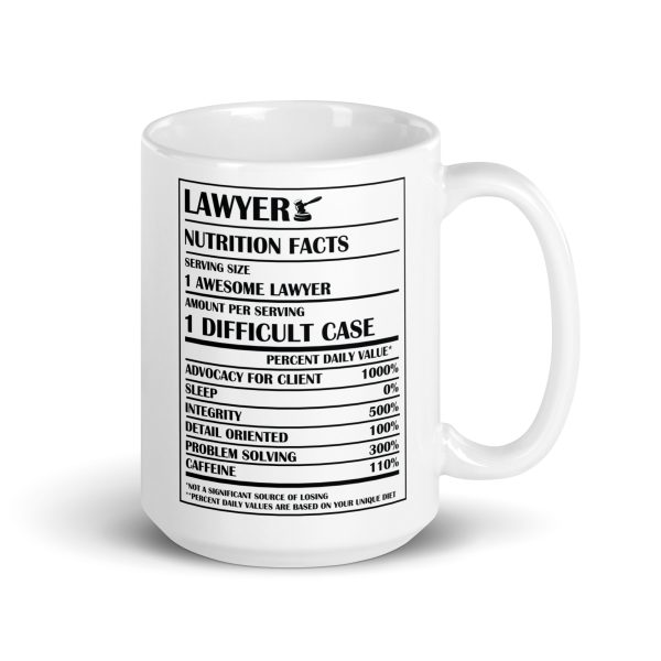 Lawyers nutrition facts Funny Coffee Mug / Cup - Image 4