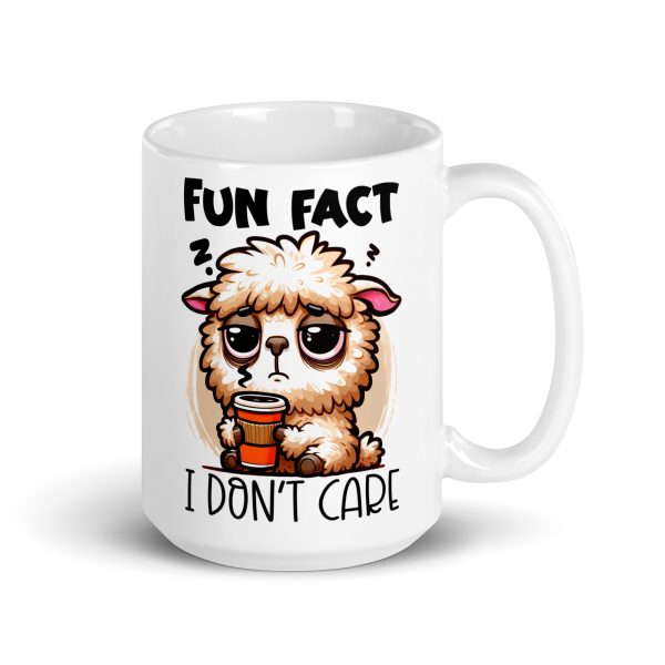 Fun fact I don't care llama Funny Coffee Mug / Cup - Image 4