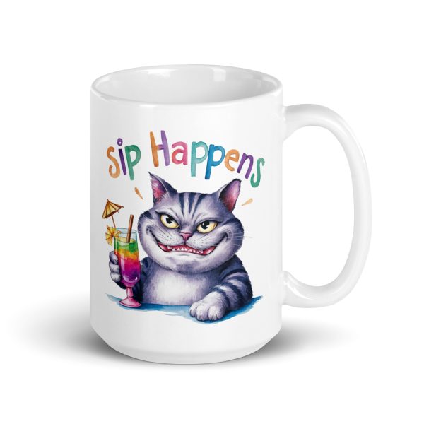 Sip happens funny cat coffee mug / cup - Image 4