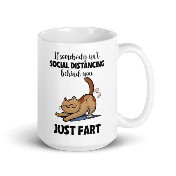 If somebody isn't social distancing behind you just fart funny cat coffee mug / cup - Image 4