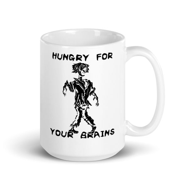 Hungry for your brains funny Halloween coffee mug / cup - Image 4