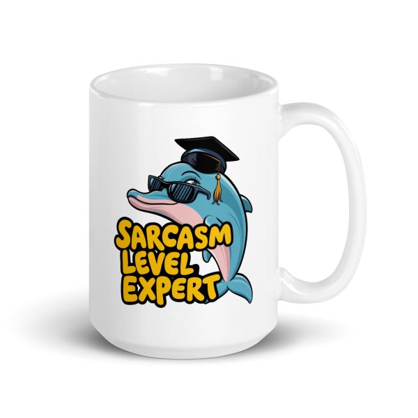 Sarcasm level expert funny dolphin coffee mug / cup - Image 4